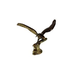 Vintage Brass Bald Eagle Figurine - Mid Century Home Office Decor Patriotic Art